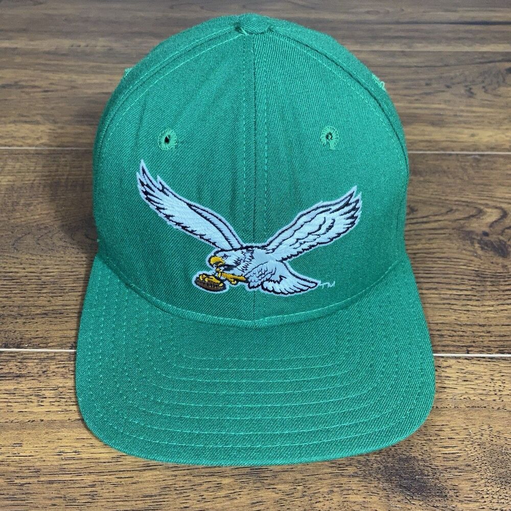 Vintage 90s Philadelphia Eagles Hat New Era Pro Model 7 1/8 Cap 100% Wool USA